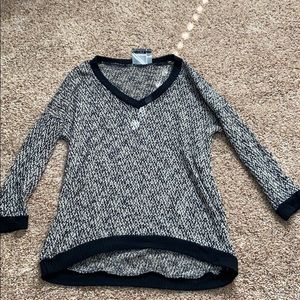 Black and white knit sweater